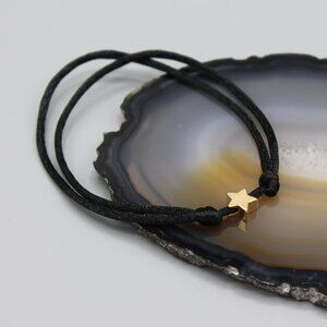 Jewelry star black gold string bracelet adjustable fashion delicate brand new